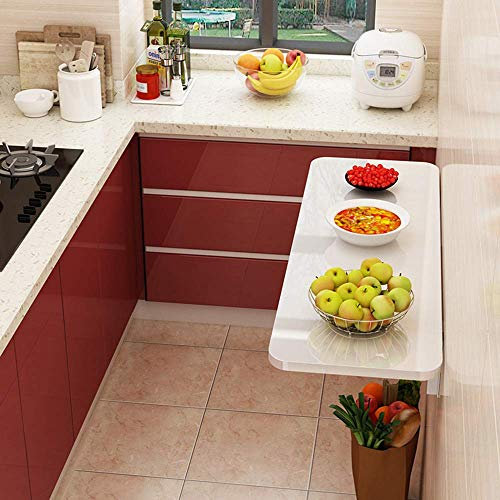 bingomiynhg Klapptisch Weißer klappbarer Wandtisch Klappbarer Wandtisch Klappbarer Hängetisch Platzsparend für den Balkon Esstisch Schreibtisch
