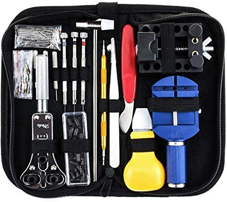 Watch Repair Kit,Watch Battery Replacement Tool Kit with Carrying Case,Watch Band Strap Repair Tool Set for Repairing Various Watches