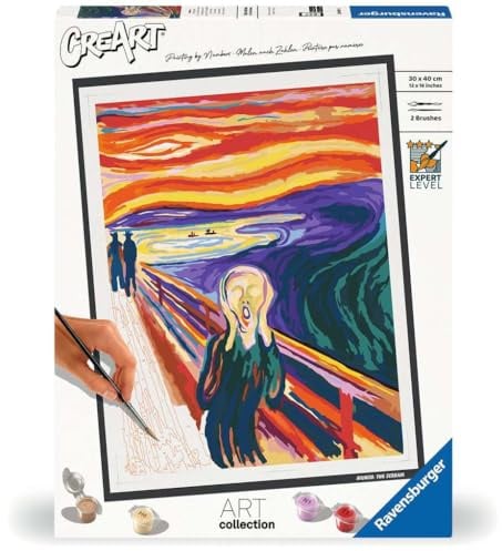 Ravensburger – CreArt 30x40 cm – Adulte – Peinture par numéros – Le Cri – Art Collection – Activité détente et créative – 23691