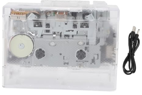 Masyrt Lecteur de cassettes portable et enregistreur avec Bluetooth, radio FM, USB, prise casque et fonction de conversion de cassette vers Mp3