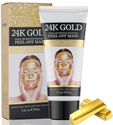 YILAIMAX 24K Gold Peel Off Face Masks,Deep Skin Clean Blackhead Remover Mask,Oil Control Shrink Pores Blackhead Mask,Suitable for All Skin Types