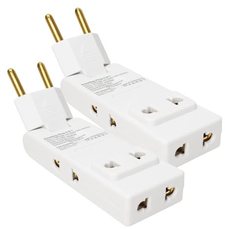 LED ATOMANT Pack 2X Ladrón Enchufe Ultra Plano con 4 Enchufes Doble (Europeo Tipo A-F y Americano Tipo A) Cabezal Giratorio 180º. Ideal para Espacios reducidos
