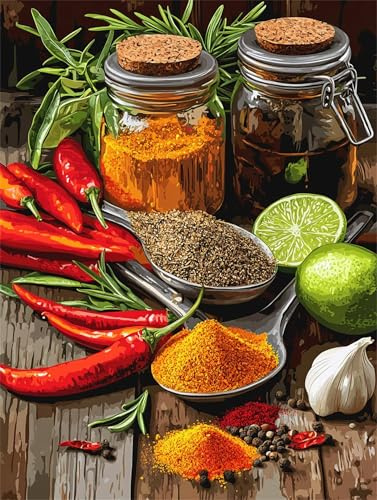 Diamond Painting Küche Diamond Painting Erwachsene Groß XXL Gemüse 40x50cm DIY 5D Crystal Strass Stickerei Kreuzstich Kinder Diamant Malerei Leinwand Kit, Geschenke für Zuhause Wand Dekoration L-622