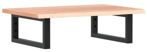 vidaXL Estante de Lavabo de Pared de Acero y Madera Maciza de Roble, Estante de Lavabo Flotante, Estante de Lavabo de encimera colgado en la Pared, Estante de Lavabo colgado en la Pared
