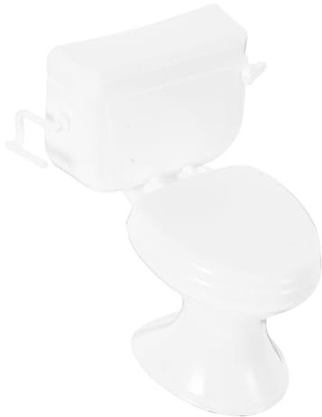 SUPVOX Mini Toilet for Dollhouse Realistic Bathroom Furniture for Pretend Play Engaging Miniature Toilet Accessory for Dollhouse Scenes