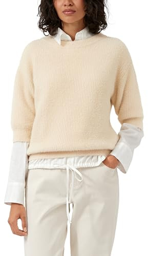 s.Oliver Flauschiger Strickpullover mit halbem Arm