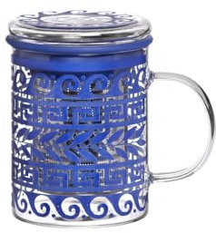 TEA SHOP - Taza de cristal para té o infusiones con filtro y tapa - All in One Mug Athenea - Termorresistente