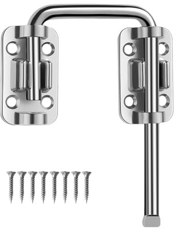 Serrure à Boucle pour Porte Coulissante, Verrou Serrure de Fermeture Porte, Loquet de Porte en U, Facile à Installer, Loquets Coulissants avec Vis pour Fenêtres, Patios, Granges, Garages, Portes.