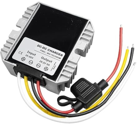 Convertisseur abaisseur isolé DC 36-90 V 48 V 72 V vers DC 14,6 V 29,2 V 12 V 24 V, Chargeur de Batterie au Lithium Lifepo4 for Bateaux(14.6V 10A)