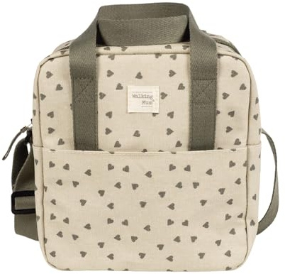 Walking Mum - Bolsa Térmica Biberones Bebés Corazones Poppy Musgo