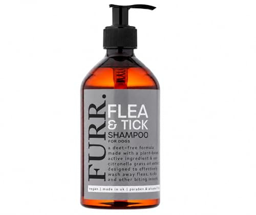 Furr Flea Shampoo for Dogs 500ml Tick and Mite Dog Treatment, Suitable for Smelly Puppies from 6 Weeks, Contains Neem Oil, PH Balanced, Vegan, Cruelty Free, Kills Bad Odours