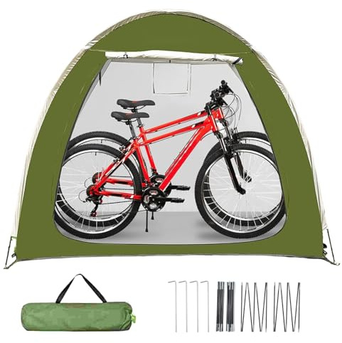 Abri Vélo Extérieur - Housse Protection Pliable | Tente Imperméable Moto VTT | Antijet Anti-UV Cadre Acier, Chapiteau Porte Fermeture Éclair pour Rangement