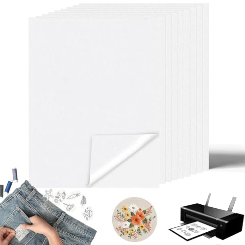 20 Stk A4 (29,7x21cm) Stickvlies Wasserlöslich Selbstklebend, Bedruckbares Wasserlösliches Stickvlies, Stickpapier für Stickvorlagen, Hand- & Maschinenstickerei, DIY-Stickerei, Kleidung & Textilien