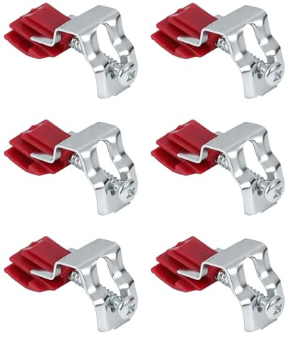 6 Pezzi Staffe Montaggio per Lavello, Ganci per Zoccolo Cucina a Forma di Arco, Fissaggio Regolabile da Incasso per Battiscopa, Colore Rosso Scuro, 50x25x18 mm