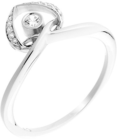 Orphelia Damen-Ring 925 Silber rhodiniert Zirkonia transparent Brillantschliff Gr. 56 (17.8)-ZR-7126/56