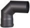 FIREFIX R80/B90 Pelletofenrohr-Bogen aus 1,2 mm starken Stahl in 80 mm Durchmesser, für Pelletöfen und Pelletfeuerstellen, Senotherm, schwarz, 90 Grad, ohne Tür