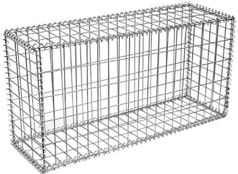 DEFACTO Gabion en pierre - Panier à pierres - Pour l'intérieur et l'extérieur - Gris - Épaisseur du fil : 4 mm - Avec 4 entretoises de 100 x 50 x 30 cm