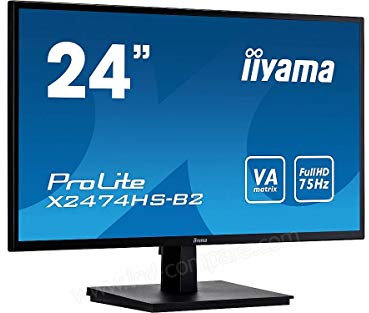 iiyama X2474HS-B2 24 Inch VA LCD, 4ms, Full HD 1920x1080, 250 cd/m² Brightness, 1x HDMI,1 x DisplayPort, 1 x VGA, 2 x 2.5W Speakers