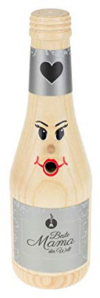 Colours-Manufaktur Räucherflasche - Räucherfigur Räuchermännchen Räuchergefäß Bier Sekt Bierflasche Jubiläum Vatertag Muttertag (Sekt 0,2 - Beste Mama, Natur)