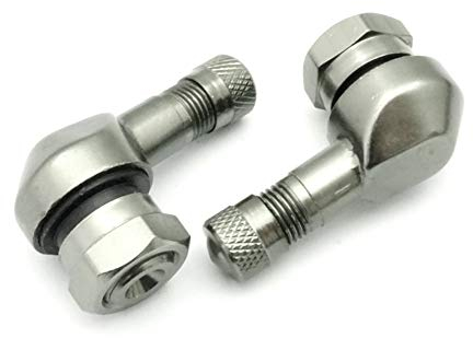 2x Motorrad Alu Winkelventil Grau Anthrazit 11,3mm Ventile Eckventil Ventil