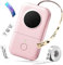 Phomemo Mini Etikettendrucker D30 Aufkleberdrucker Bluetooth Thermoetikettendrucker Entzückender Etikettieraufkleberhersteller, erfahrener Freundlich für Büro, fähibel mit iOS Android, Rosa