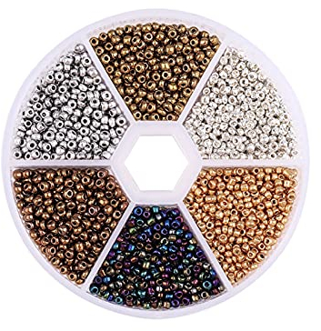 Teegxddy 3900 Glasperlen, Verschiedene Ponyperlen, Schmuckherstellung, Kunsthandwerk, Heimwerkerhandwerk, Diy-dekorationen-2mm Rund (Metallic)