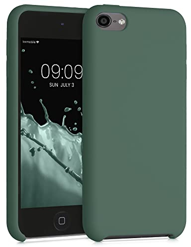 kwmobile Schutzhülle kompatibel mit Apple iPod Touch 6G / 7G (6. und 7.Generation) - Hülle Silikon gummiert - Cover Case in Tannengrün