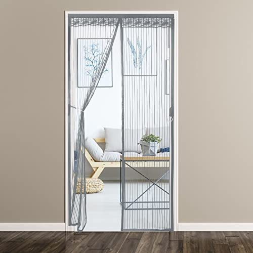 Hilftio Zanzariere calamitate 75X250cm Zanzariera Velcro porrà Finestra Ricambio Rete zanzariera Porta Zanzariere per Porte finestre Cucina, Porta Scorrevole, Grigio