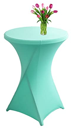 Highdi Stretch Stehtischhussen, Spandex Elastische Cocktail Tischdecken für Hochzeit, Geburtstagsfeiern, Party, Bankett, Heim Dekor (Türkis,80x110cm)