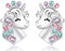 MENNICA BYDGOSKA Boucles d'oreilles licorne en argent 925 avec zircon cubique diamant pour filles adolescent fermoir sans nickel pour cadeau d'anniversaire nom jour plaqué or