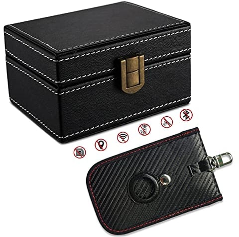 Faraday Box für Autoschlüssel, Faraday Pouch für Autoschlüssel Autoschlüssel Signal Blocking Box Anti-Diebstahl Autoschlüssel Box RFID Signal Blocking Pouch mit Airtag Cover Anti-Diebstahl Signal
