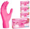 ARNOMED® Gants en nitrile taille S Rose [100 pcs] - Gants à usage unique pour chirurgie & laboratoire - Gants en nitrile sans poudre et sans latex - Moufles en nitrile en XS, S, M, L, XL, XXL
