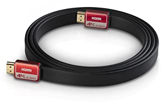 Teufel HDMI-2.0-Flachkabel Highspeed HDMI-Flachkabel unterstützt alle 2.0-Spezifikationen, Vergoldeter Anschluss (Schwarz, 1,5 m)