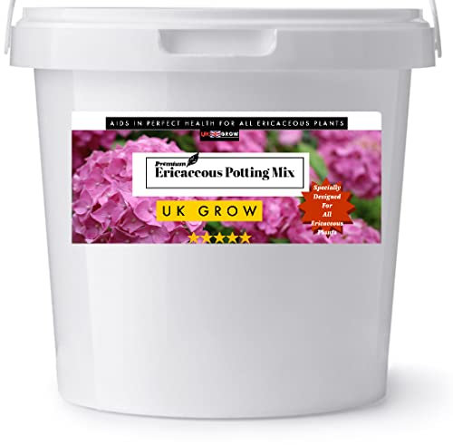 UK GROW Bucket of Premium Ericaceous Compost ADDED PERLITE Peat Free Ericaceous Soil | Acidic Soil for Plants Rhododendrons, Azaleas, Camellias Etc. | Eracasious Plant Compost (25L)
