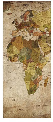 TüRtapete Selbstklebend TüRposter TüRaufkleber Tapete, Wandaufkleber für Schlafzimmer, Heimdekoration, wasserdicht, abnehmbares Premium Vinyl Upgrade, Karte von Retro Afrika Europa