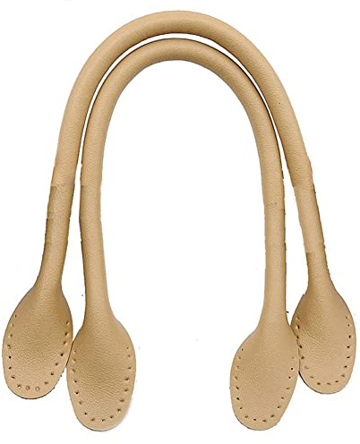 SHTGOI 2 Stück Kurz Taschengriff PU-Leder Taschenhenkel Taschenriemen Taschengurt Umhängegurt Handtasche Riemen Ersatzriemen Taschenzubehör für Gehäkelte Taschen Geldbörsen-Einkaufstasche Khaki