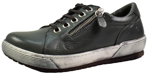 Andrea Conti Damen Schnür Halbschuh Leder Coole Laufsohle Trendfarbe 0066002, Größe:38 EU, Farbe:Grau