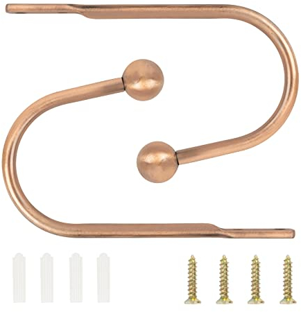 TAIYOU 2 Stück Raffhalter Gardinen Metall Vorhang Raffhalter Haken Dekorativer Wandmontage Raffhaken für Schlafzimmer Wohnzimmer Bäder Küchen Büros Esszimmer Cafés Rote Bronze Runder Kopf
