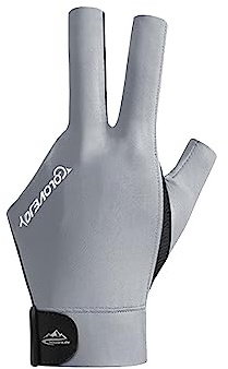Ronyme Universal-Pool-Handschuhe, Billard-Handschuhe, Handschuhe für die Linke Hand, rutschfeste, elastische 3-Handschuhe, Pool-Queue-, GRAU