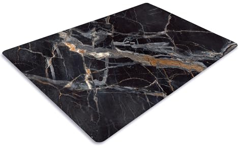 Pagnanno. Chopping Board-Catering Cutting Set-Kitchen Board-Glass Worktop Savers-Sink Chopping Board-Large-Worktop Protectors Heat Resistant-Marble Effect Grey (Design 9, 50 x 40 cm (Pack of 1))