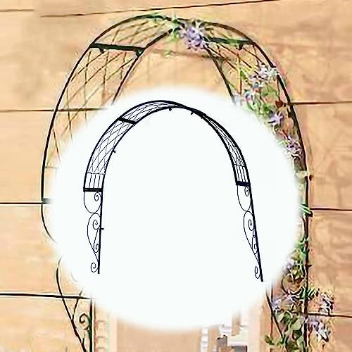EMENAR Wandbogen Rosenbogen Rosenspalier Aus Metall Wetterfeste Rankbogen Gartenbogen Rankgitter Für Verschiedene Kletterpflanzen Gartendekoration Breite-100cm Weiße/Schwarz (Color : Black)
