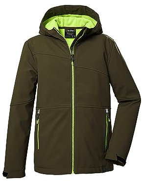 killtec Jungen Softshelljacke/Outdoorjacke mit Kapuze KOS 321 BYS SFTSHLL JCKT, dunkeloliv, 140, 41553-000