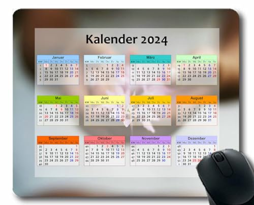 YENDOSTEEN 2024 Kalender Mauspad,Spiel Naht Mousepad, Stern-Hintergrundlicht rutschfeste Gummi-Mauspads für Bürocomputer,Laptop