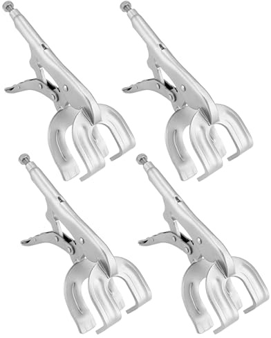 QWORK 22,9 cm Feststellzange, 4 Stück Metall-Schweißklemme, Schnellverschluss für einfaches Entfernen