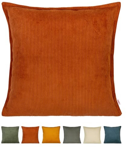 beties HYggelig No.1 Trendige Cord-Samt Kissenhülle ca. 50x50 cm Kissenbezug mit aufwendiger Jeans-Doppelnaht in Raumausstatter Qualität