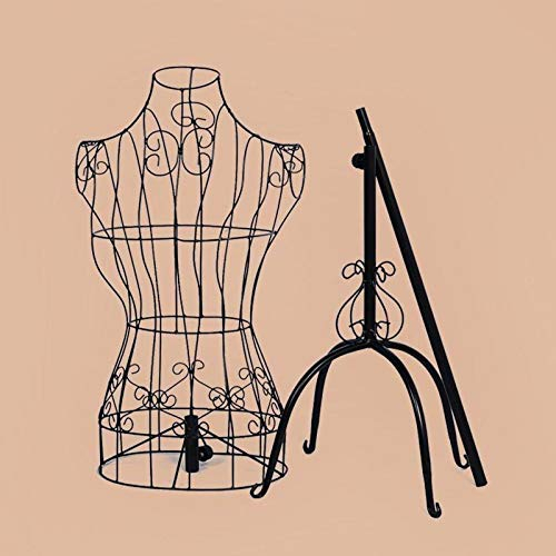 Lilyeriy Metall Schaufensterpuppe weiblich Vintage Mannequin Damenbüste Schneiderbüste für Kostümbildner Boutiquen Höhenverstellbar Schneiderpuppe