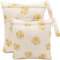 FenFang Sac à Couches, Sac Couches Lavables, 2 PCS Wetbag à Fermeture Eclair Etanche Réutilisable Double Fermeture Sachet à Langer pour Bébé Plage Piscine Garderie Eclair (Fleurs Jaunes)