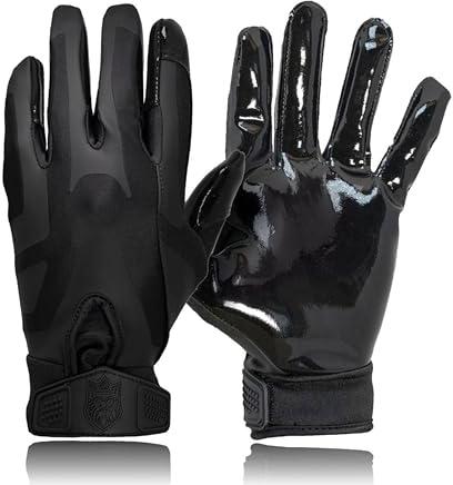 SDukes Prime 2.0 American Football Handschuhe Gloves Receiver Empfänger (Schwarz, XL)