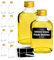 Volila Glass Flask Bottles 100ml - 10 Pack Glass Bottles with Gold Screw Caps, Labels and Pen - Reusable for Gin, Home Brews or Homemade Vinegar