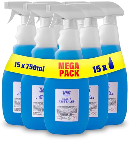 Hostelpak | 15 x 750ml - Limpiacristales Multiusos profesional, Liquido ventanas, Limpiador profesional